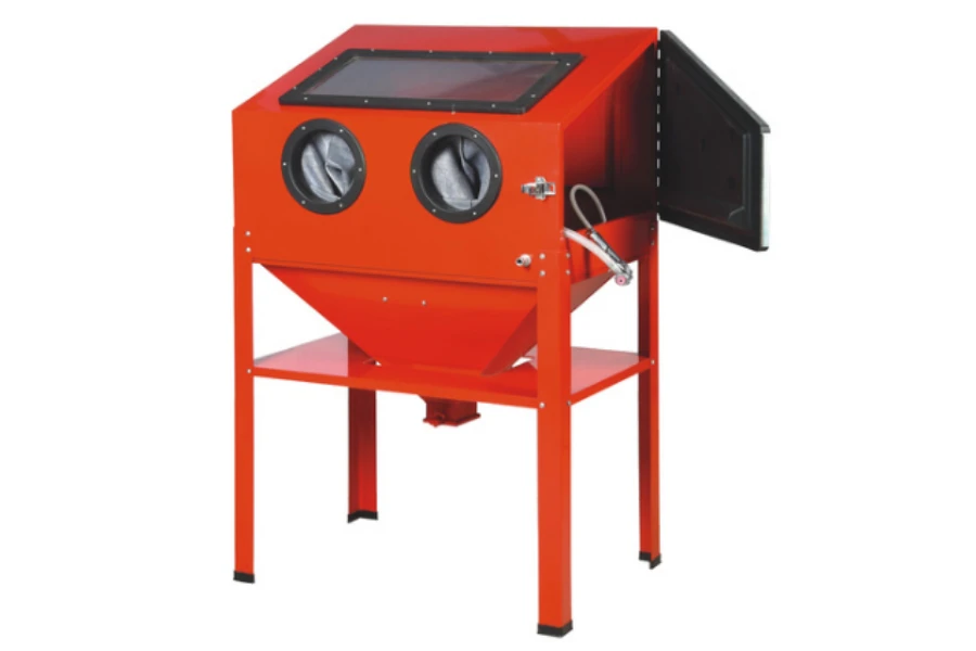 sandblasting cabinet kabinet kapasitas 220L tegak tugas berat untuk sandblasting