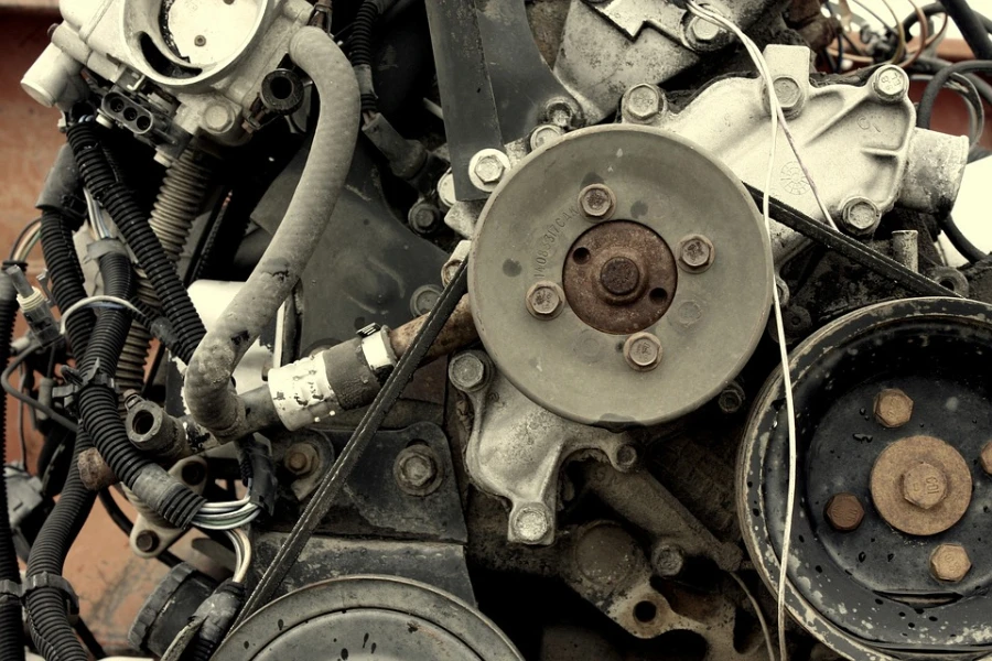 Timing belt on an old engine