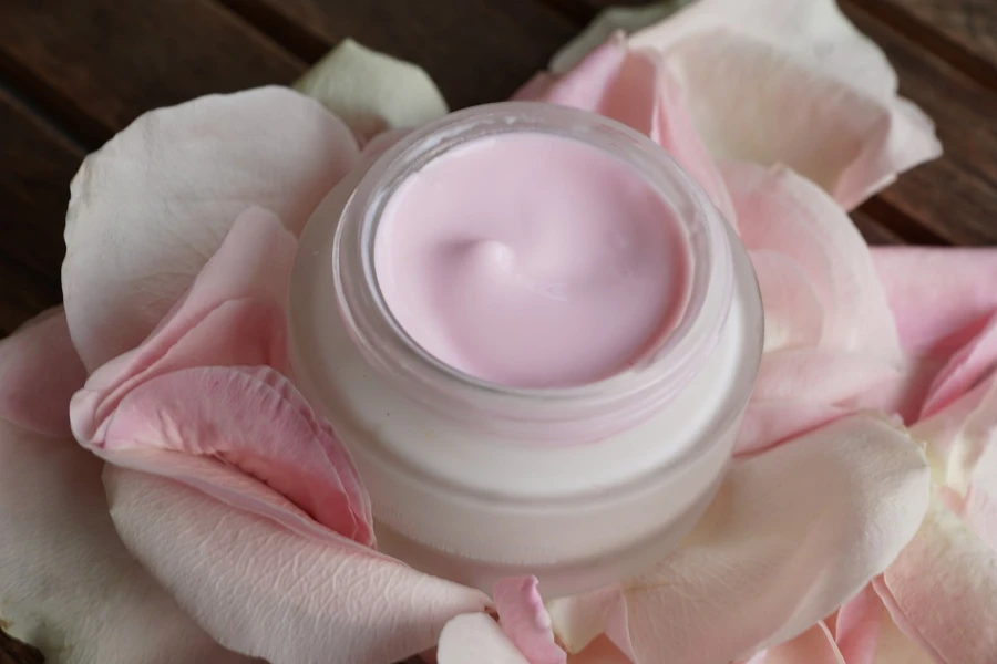 Up-close photo of rose body cream