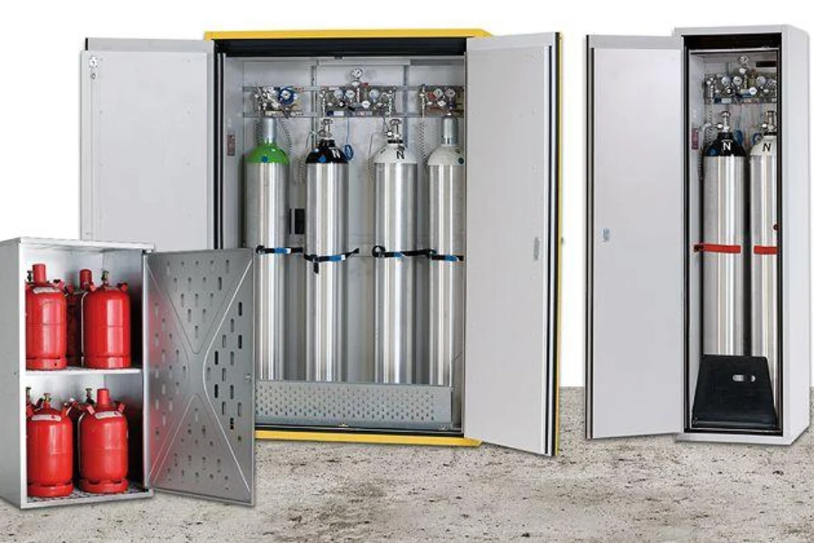 Various gas cylinder storage cabinet
