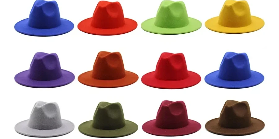 Well-designed fedora hats made in different colors