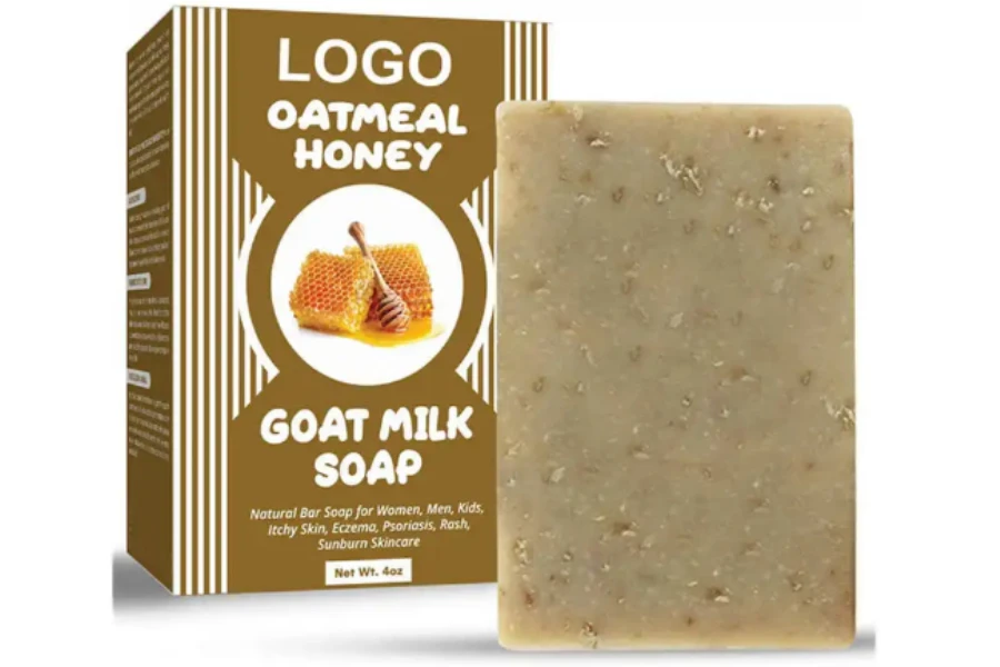A bar of oatmeal and milk soap