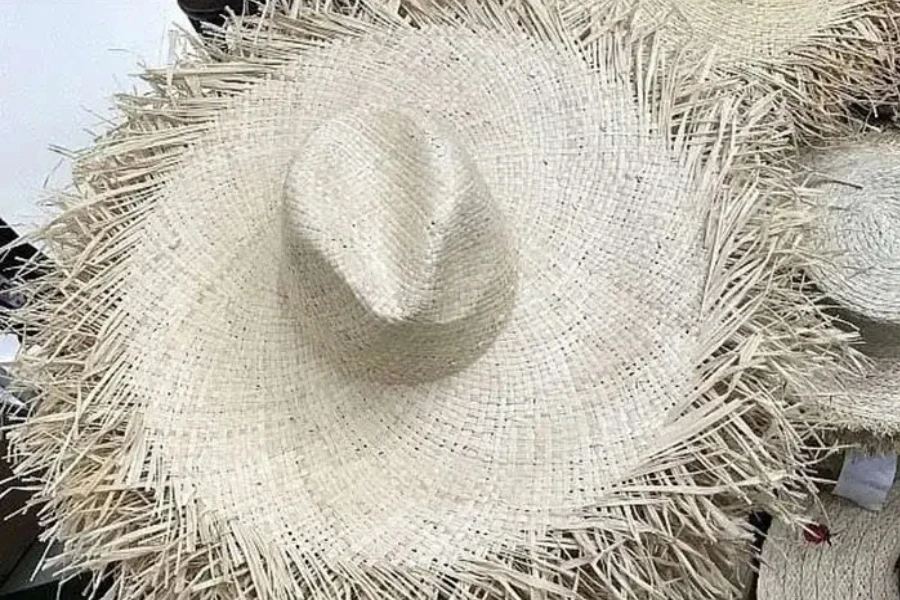 A close shot of a Derby straw hat