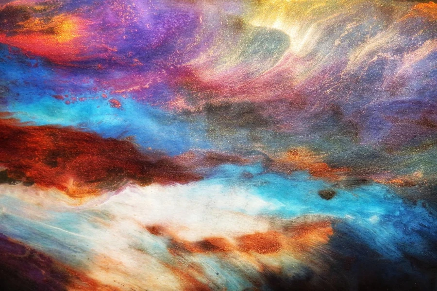 A colorful textured abstract artwork