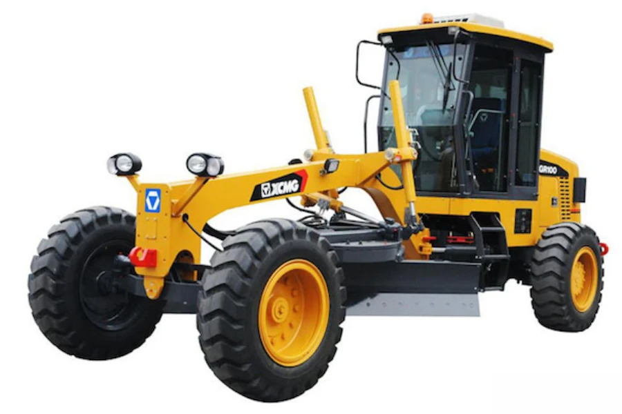 A four wheeled XCMG 100 hp articulated mini grader