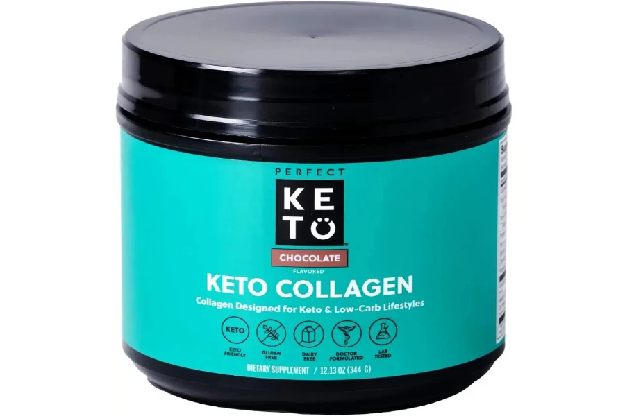 A jar of collagen for hair, nails, joints, and skin