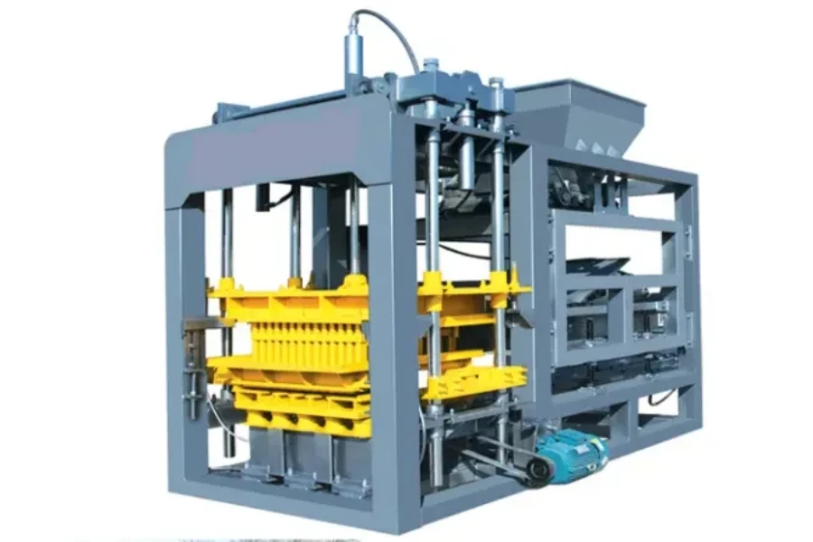 An affordable cement and concrete interlocking floor tile making machine