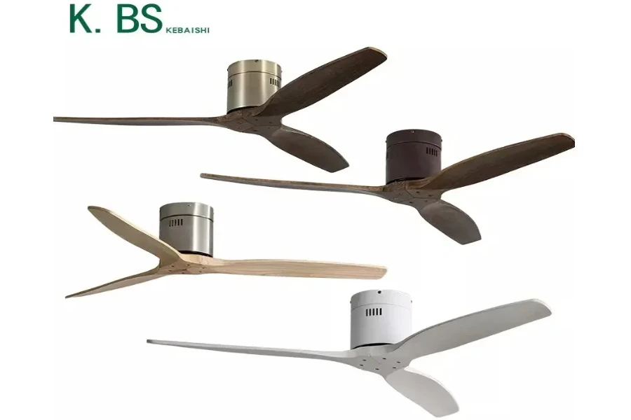 Low-profile ceiling fans