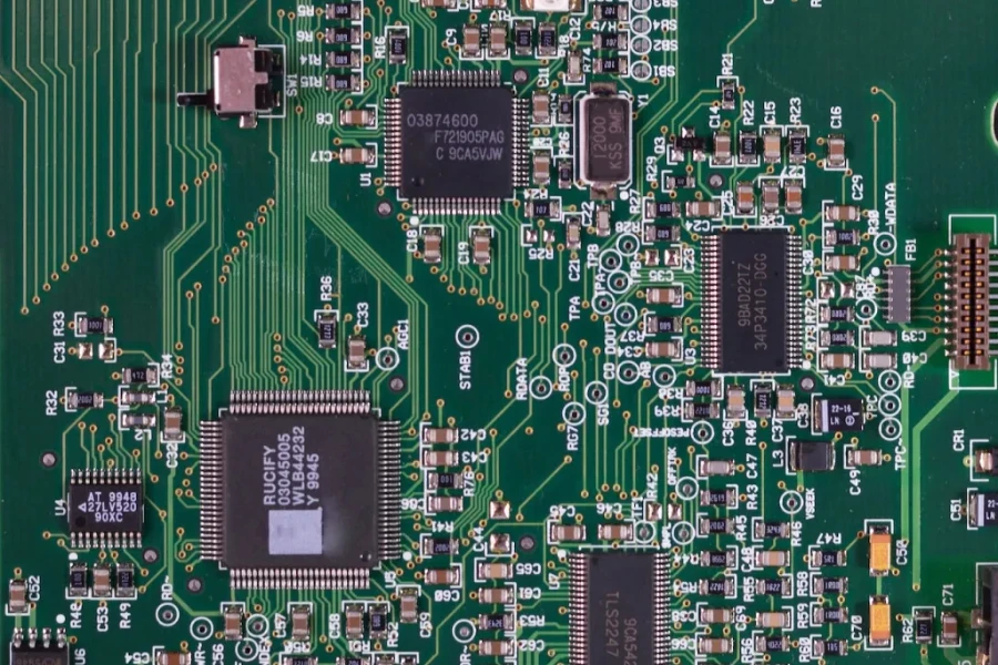 Photo of a green circuit board