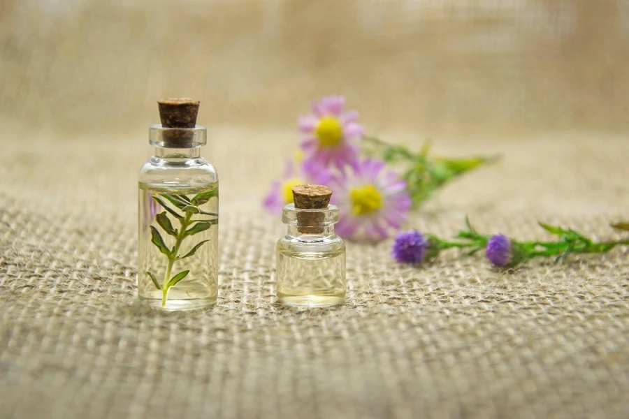 Two flower essential oils used in aromatherapy