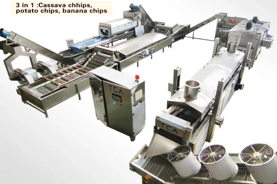 100 kg semi-automatic tapioca potato chip making machine