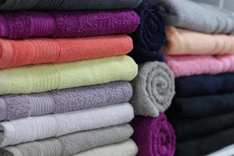 A set of folded towels