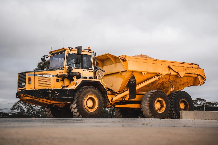 Articulated Volvo mining truck on-site