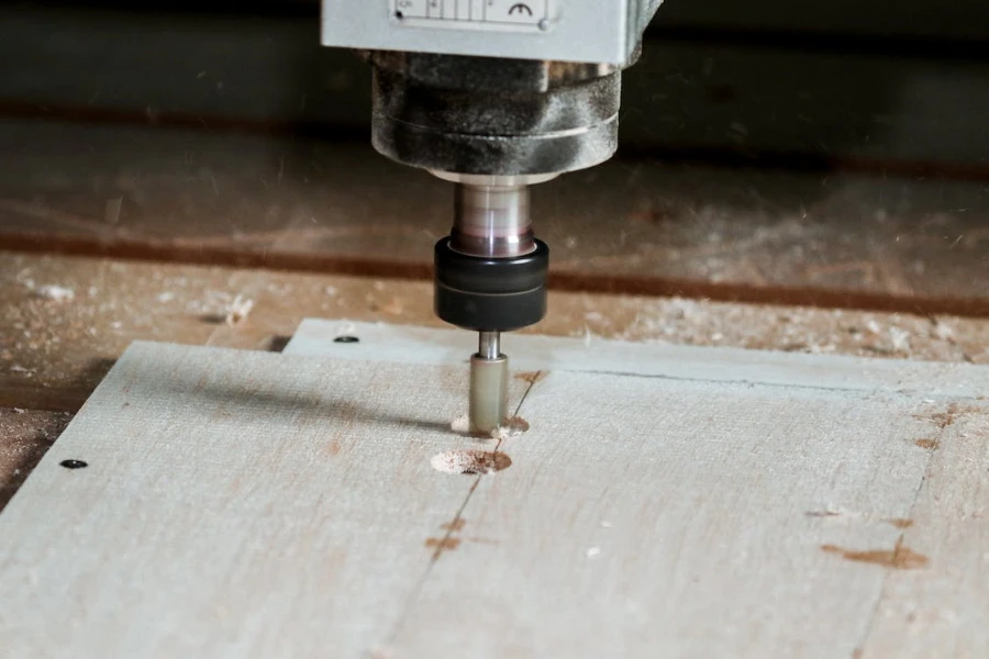 Close-up of a milling machine