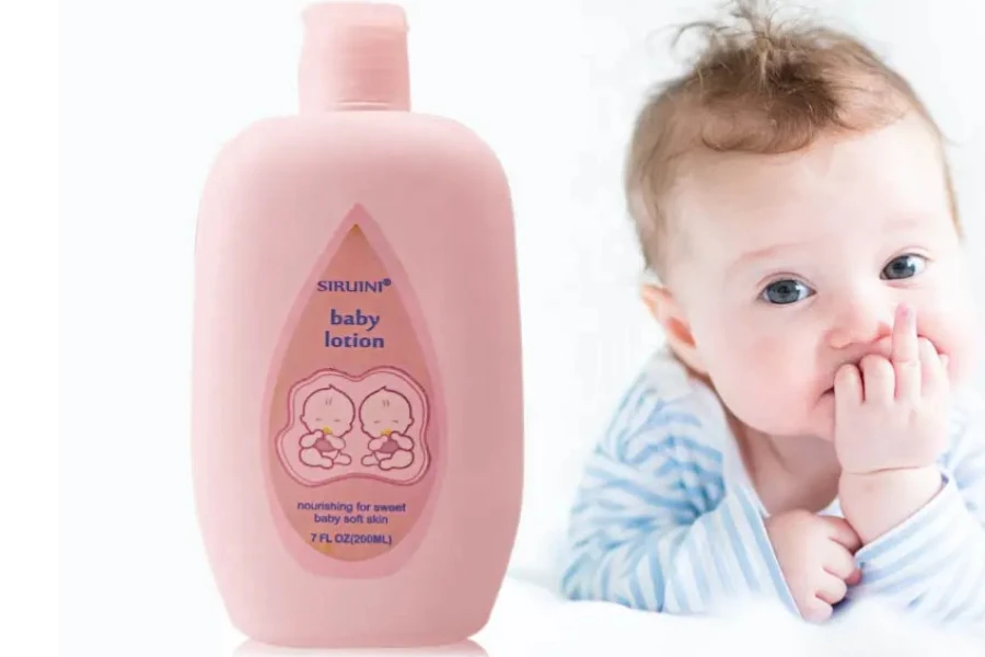 Coconut-based baby lotion for nourishing soft skin