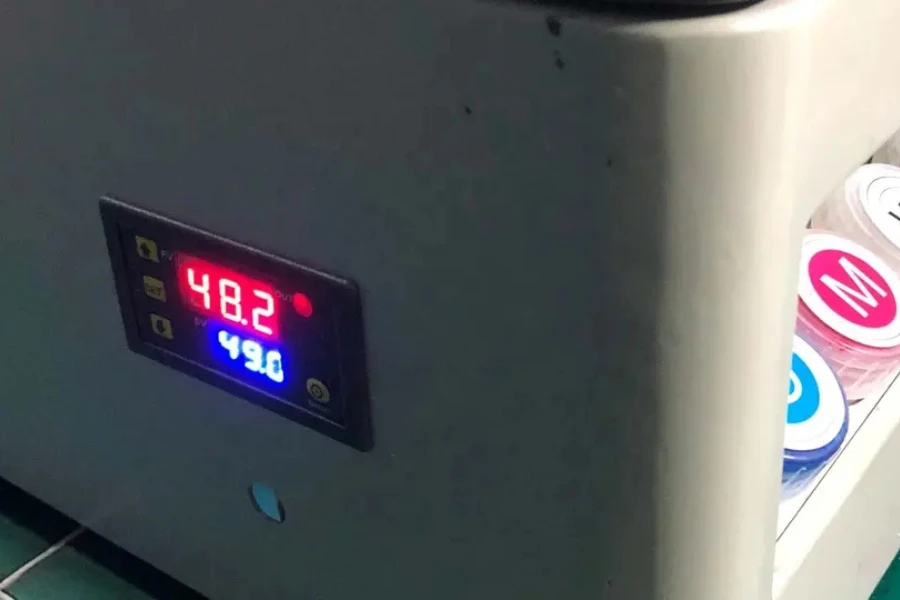 Control panel displaying the printing speed of a DTF printer