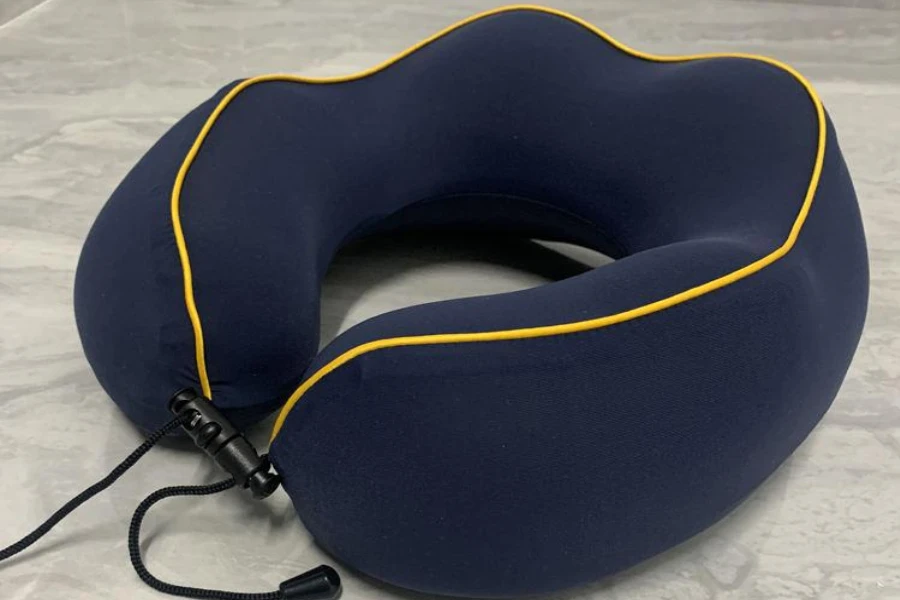 Customizable travel pillow on the floor