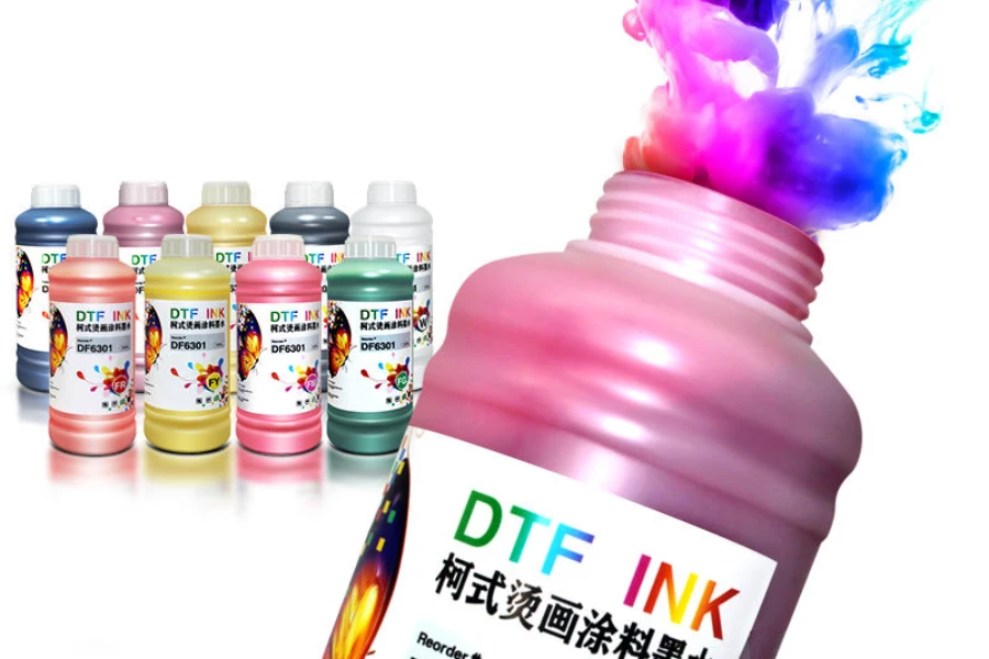 DTF inks offering CMYK and Fluorescent colors