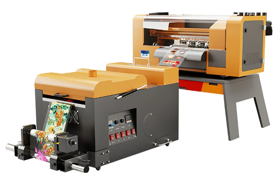 DTF printer with a roll feeder system for large-scale printing
