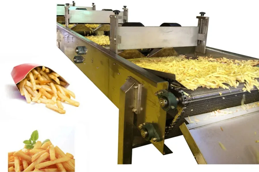 Fried potato chip making machine