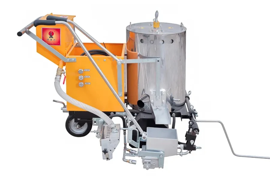 Hand-pushed thermoplastic paint road marking machine