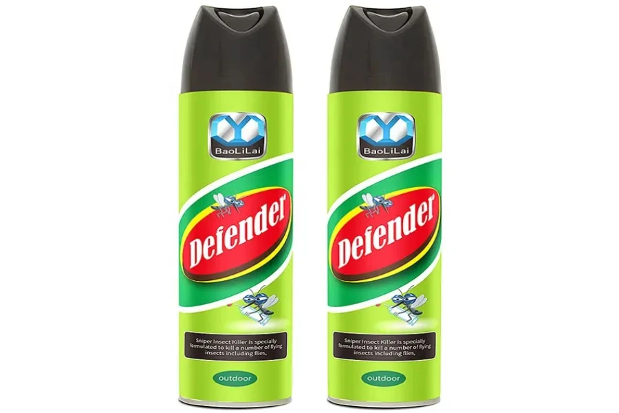 Insecticides for outdoor use on a white background