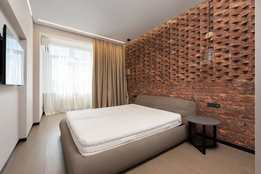 3D bricks panel wallpaper for bedroom
