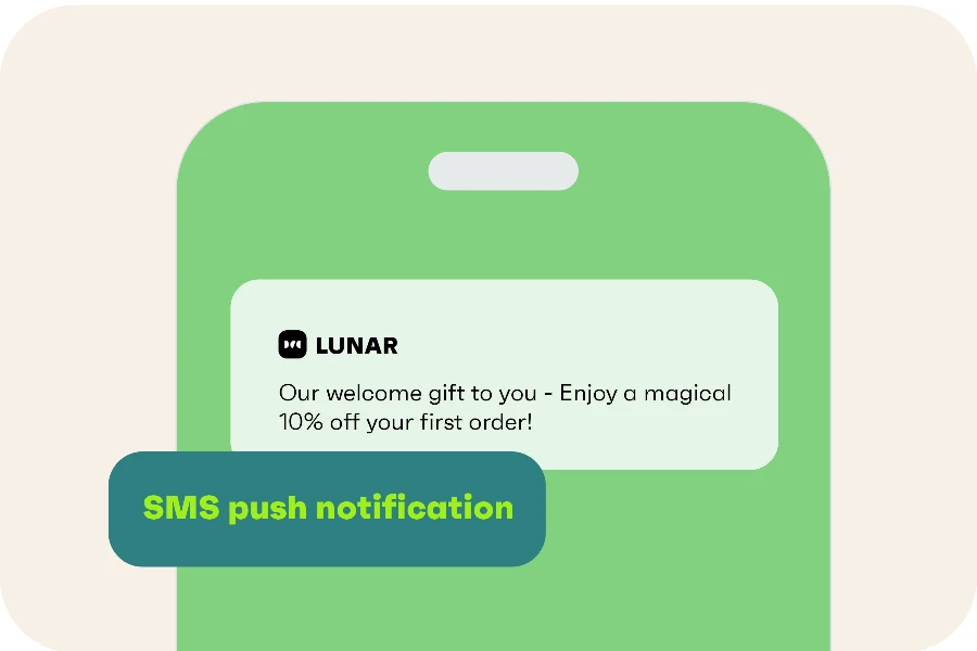 an example of mobile SMS push notification