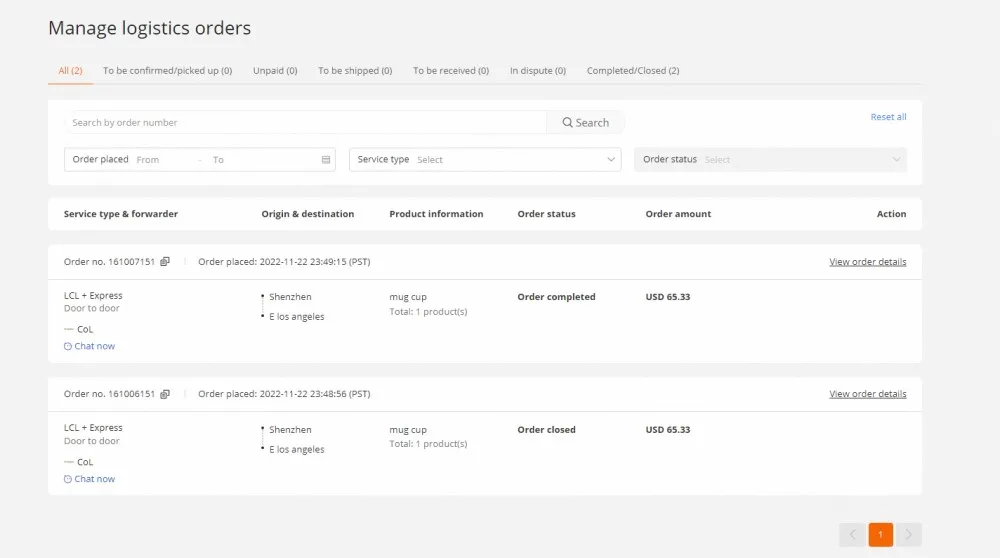 Filter Order status to easily view and manage your order
