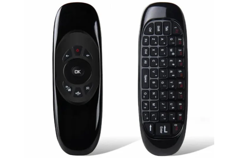Front and back of C120 wireless air mouse remote