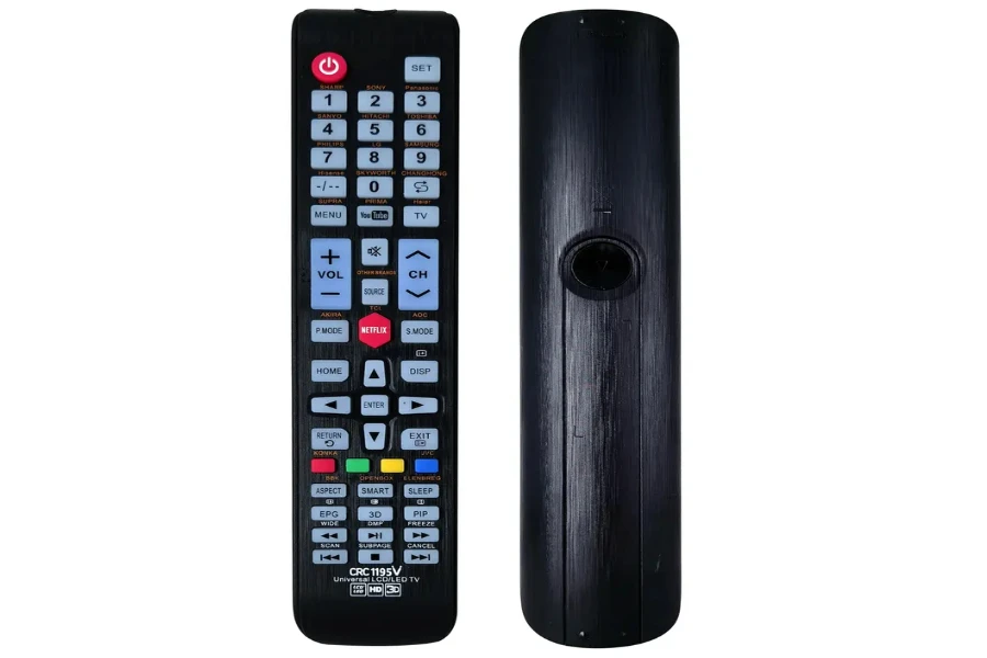 Front and back of Systo CRC Universal LED TV remote