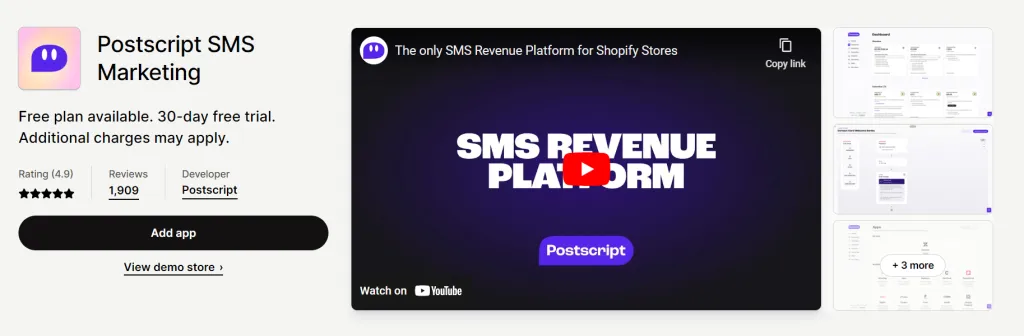 Postscript on Shopify app store