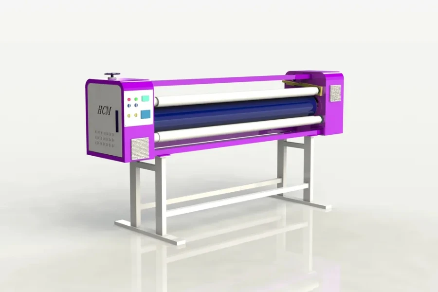 Machine à rouleaux pour flocage de tissu