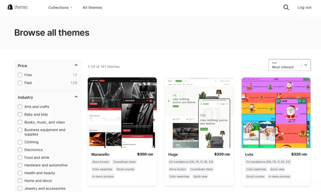 Shopify themes and templates